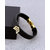 Dare by Voylla Squad Black Band Bracelet with Yellow Gold Plating