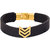 Dare by Voylla Squad Black Band Bracelet with Yellow Gold Plating