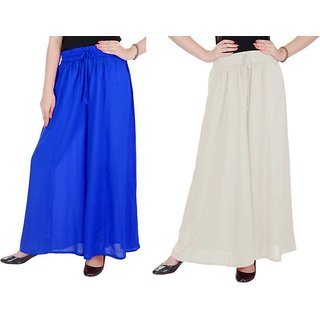                       Uner Women blue and white palazzo pant or Trousers                                              
