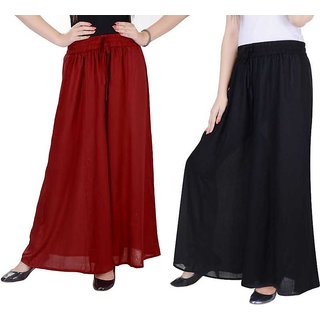                      Uner Women maroon  black  palazzo pant or Trousers                                              