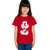 Haoser Girls Red Stylish Cotton Printed Regular fit T-Shirt
