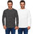 Haoser Men's Set of Solid White  Dark Grey  Round Neck Full Sleeves cotton t shirts for mens T-Shirts (cotton t shirts mens Pack of 2)