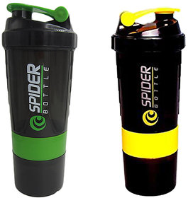 Spider Combo of Shaker 500 ML 500 ml Shaker  (Green,Yellow)