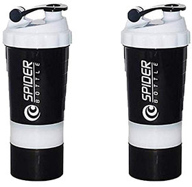 Spider Combo of  Shaker 500 ML 500 ml Shaker  (Pack of 2, White)