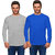Haoser Grey  Royal Blue Round Neck Cotton Slim fit Full Sleeves T-shirts For men's Pack of 2