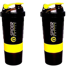 Spider Combo of  Shaker 500 ML 500 ml Shaker  (Pack of 2,Yellow)