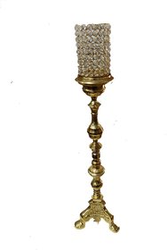 Metalcrafts Candle Stand, metal and Crystal, gold plated, Interior decoration, 90 cm