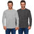 Haoser Men's LightGrey and Dark Grey Colour Round Neck Full Sleeves Slim Fit  Cotton Solid T-Shirt Pack of 2