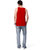 Haoser Men's Red Cotton Sky Print Stylish Slim Fit Vest