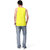 Haoser Men's Yellow Cotton Sky Text Printed Slim Fit Vest