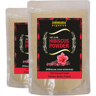 Donnara Organics100% Natural Hibiscus Powder Combo pack of 2 of 150 gms(300 gms) Donnara Organics100% Natural Hibiscus Powder Combo pack of 2 of 150 gms(300 gms)