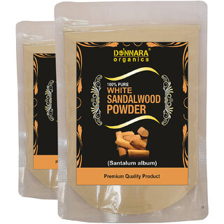                      Donnara Organics 100% Natural White Sandalwood(Chandan) Powder Combo pack of 2 of 150 gms(300 gms)                                              