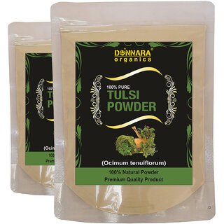                       Donnara Organics 100% Natural Tulsi Leaf Powder Combo pack of 2 of 150 gms(300 gms)                                              