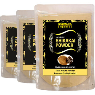                       Donnara Organics 100% Natural Shikakai Powder Combo pack of 3 of 150 gms(450 gms)                                              