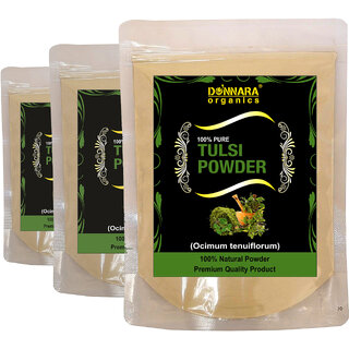                       Donnara Organics 100% Natural Tulsi Leaf Powder Combo pack of 3 of 150 gms(450 gms)                                              