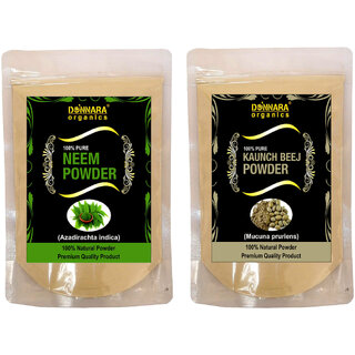 Donnara Organics 100% Natural Neem Powder and Kaunch Beej powder Combo pack of 2 of 150 gms(300 gms) Donnara Organics 100% Natural Neem Powder and Kaunch Beej powder Combo pack of 2 of 150 gms(300 gms)