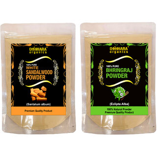 Donnara Organics 100% Natural Sandalwood Powder and Bhringraj powder Combo pack of 2 of 150 gms(300 gms) Donnara Organics 100% Natural Sandalwood Powder and Bhringraj powder Combo pack of 2 of 150 gms(300 gms)