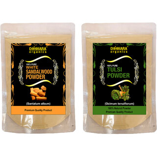 Donnara Organics 100% Natural Sandalwood Powder and Tulsi powder Combo pack of 2 of 150 gms(300 gms) Donnara Organics 100% Natural Sandalwood Powder and Tulsi powder Combo pack of 2 of 150 gms(300 gms)