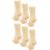 Neska Moda 6 Pair Women Skin Formal Plain Cotton Ankle Length Thumb Socks