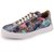 Fausto Women's Canvas Flowers Print Lace Up Sneakers