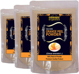 Donnara Organics 100% Natural Orange Peel Powder Combo pack of 3 pouches of 150 gms(450 gms)