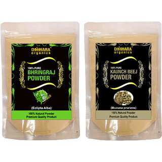 Donnara Organics 100% Natural Bhringraj Powder and Kaunch Beej powder Combo pack of 2 of 150 gms(300 gms) Donnara Organics 100% Natural Bhringraj Powder and Kaunch Beej powder Combo pack of 2 of 150 gms(300 gms)