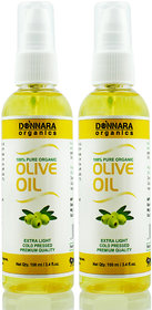 Donnara Organics Premium Extra Light Olive oil- 100% Pure & Natural Combo pack of 2 bottles of 100 ml(200 ml)