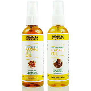Donnara Organics 100% Pure Karanj Oil and Flaxseed oil Combo of 2 Bottles of 100 ml(200 ml) Donnara Organics 100% Pure Karanj Oil and Flaxseed oil Combo of 2 Bottles of 100 ml(200 ml)