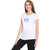 Haoser Girl Bite Back Graphic Sky Printed Half Sleeve Round Neck 100% Cotton White T-Shirt For Women's