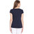 Haoser Saturday Graphic Yellow Printed Half Sleeve Round Neck 100% Navy Blue T-Shirt For Women's