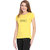 Haoser Thursday Typographic Black Printed Half Sleeve Round Neck 100% Yellow T-Shirt For Women's