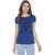 Haoser Women's Always Smile Royal Blue Printed Cap Sleeve T-Shirt