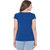 Haoser Women's Always Smile Royal Blue Printed Cap Sleeve T-Shirt