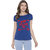 Haoser Women's Always Smile Blue Cotton Graphic Printed Slim Fit T-Shirt