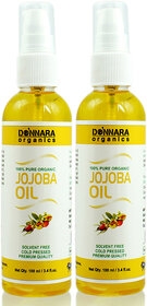 Donnara Organics Premium Jojoba oil- 100% Pure & Natural Combo pack of 2 bottles of 100 ml(200 ml)