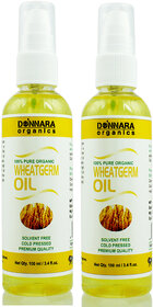 Donnara Organics Premium Wheatgerm oil- 100% Pure & Natural Combo pack of 2 bottles of 100 ml(200 ml)