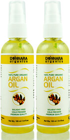 Donnara Organics Premium Argan oil- 100% Pure & Natural Combo pack of 2 bottles of 100 ml(200 ml)