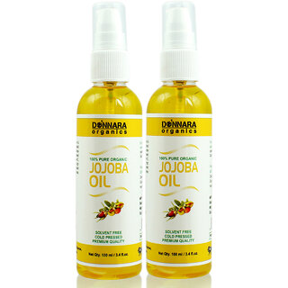 Donnara Organics Premium Jojoba oil- 100% Pure & Natural Combo pack of 2 bottles of 100 ml(200 ml)