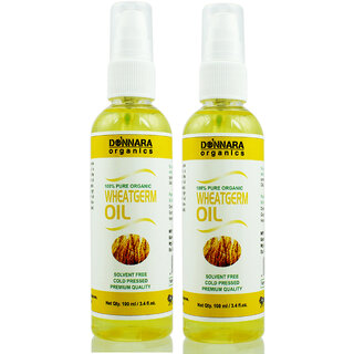 Donnara Organics Premium Wheatgerm oil- 100% Pure & Natural Combo pack of 2 bottles of 100 ml(200 ml)