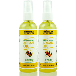 Donnara Organics Premium Argan oil- 100% Pure & Natural Combo pack of 2 bottles of 100 ml(200 ml) Donnara Organics Premium Argan oil- 100% Pure & Natural Combo pack of 2 bottles of 100 ml(200 ml)
