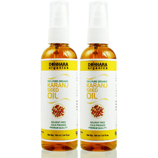                       Donnara Organics Premium Karanj Seed oil- 100% Pure & Natural Combo pack of 2 bottles of 100 ml(200 ml)                                              