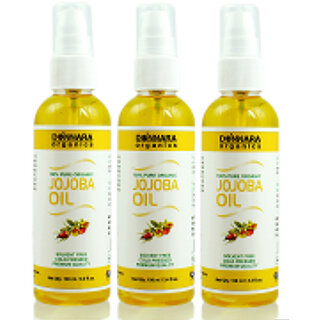                       Donnara Organics Premium Jojoba oil- 100% Pure & Natural Combo pack of 3 bottles of 100 ml(300 ml)                                              