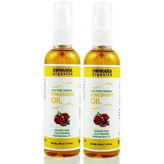 Donnara Organics Premium Pomegranate oil- 100% Pure & Natural Combo pack of 2 bottles of 100 ml(200 ml) Donnara Organics Premium Pomegranate oil- 100% Pure & Natural Combo pack of 2 bottles of 100 ml(200 ml)