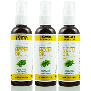 Donnara Organics Premium Neem oil- 100% Pure & Natural Combo pack of 3 bottles of 100 ml(300 ml) Donnara Organics Premium Neem oil- 100% Pure & Natural Combo pack of 3 bottles of 100 ml(300 ml)