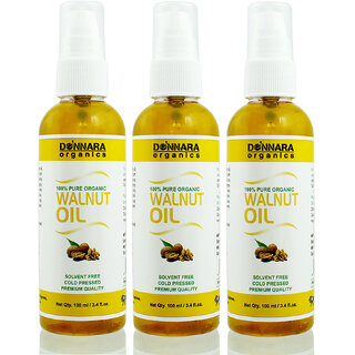                       Donnara Organics Premium Walnut Oil- 100 Pure Natural Combo Pack Of 3 Bott                                              