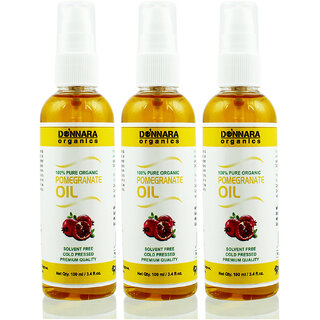                       Donnara Organics Premium Pomegranate oil- 100% Pure & Natural Combo pack of 3 bottles of 100 ml(300 ml)                                              