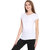 Haoser Women's Solid White Cotton Cap Sleeve T-Shirt