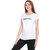Haoser Women's White Printed Round Neck T-Shirt