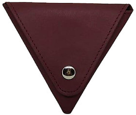 JL Collections Brown PU Triangle shape with two side Button Closure Coin Pouch