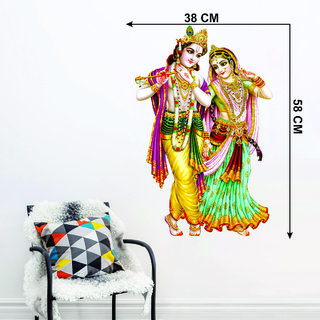 Buy Decor Villa RADHA KRISHNA Wall Sticker For Living Room(PVC Vinyl ...